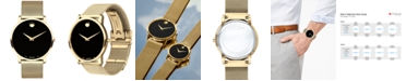 Movado Men's Swiss Museum Gold-Tone PVD Stainless Steel Mesh Bracelet Watch 40mm